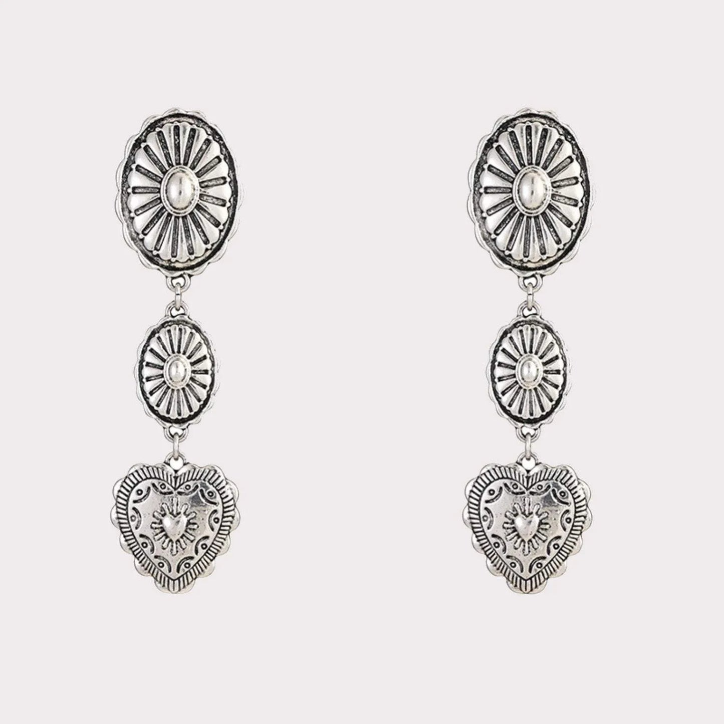 Artificial Turquoise Heart Dangle Earrings Style C One Size Earrings - Tophatter Daily Deals