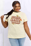 Simply Love Full Size THINK HAPPY THOUGHTS Graphic Cotton Tee Ivory Women's T-Shirts - Tophatter Daily Deals