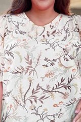 Plus Size Floral Fuff Sleeve Top Blouses - Tophatter Daily Deals