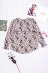 Printed Tie Neck Flounce Sleeve Top Blouses - Tophatter Daily Deals