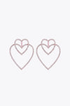 Glass Stone Decor Heart Copper Earrings Blush Pink One Size Earrings - Tophatter Daily Deals