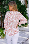 Floral Frill Trim Tie Neck Flounce Sleeve Blouse Blouses - Tophatter Daily Deals