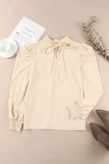 Mock Neck Puff Sleeve Blouse Blouses - Tophatter Daily Deals