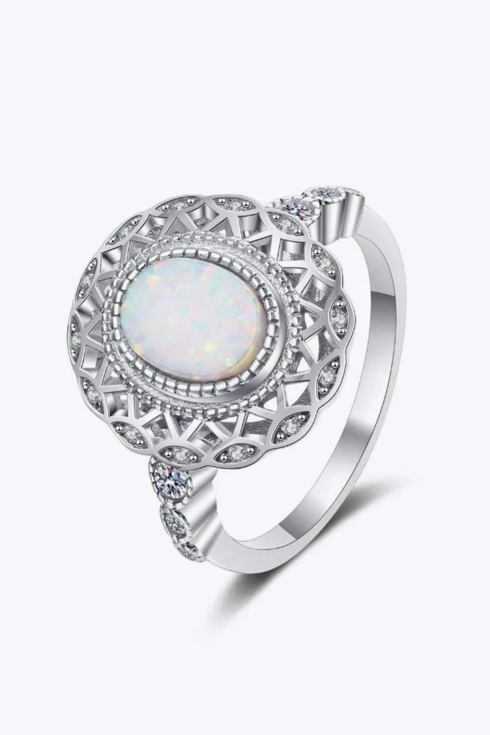Feeling The Love 925 Sterling Silver Opal Ring Opal Opal - Tophatter Daily Deals