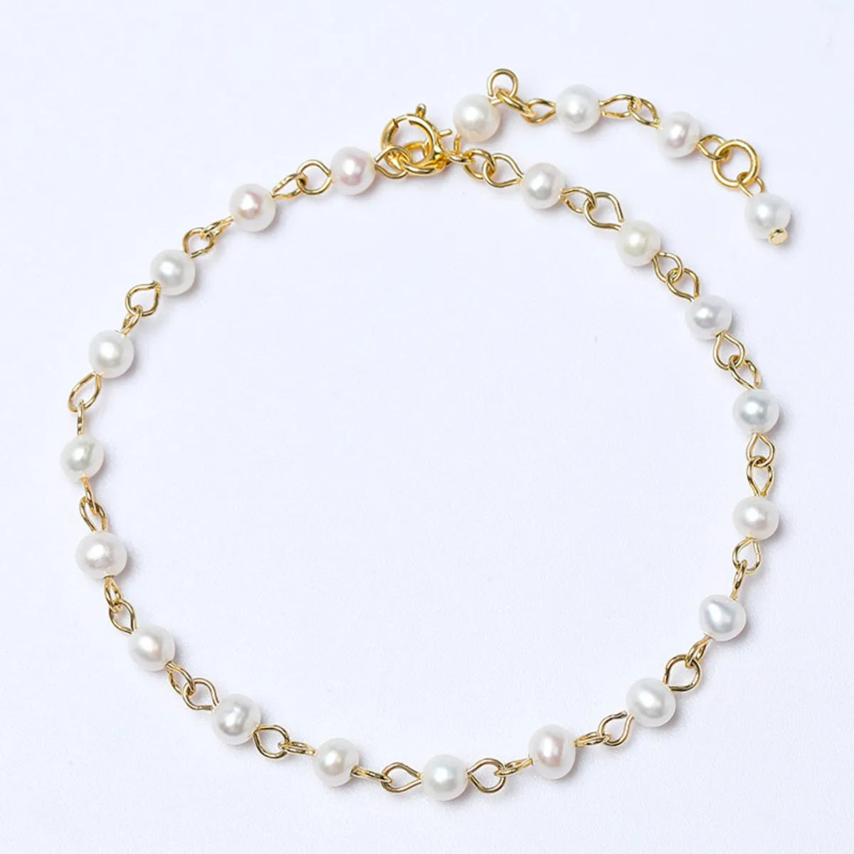 925 Sterling Silver Pearl Bracelet Gold One Size Bracelets - Tophatter Daily Deals