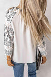 Printed Tassel Tie Puff Sleeve Blouse Blouses - Tophatter Daily Deals