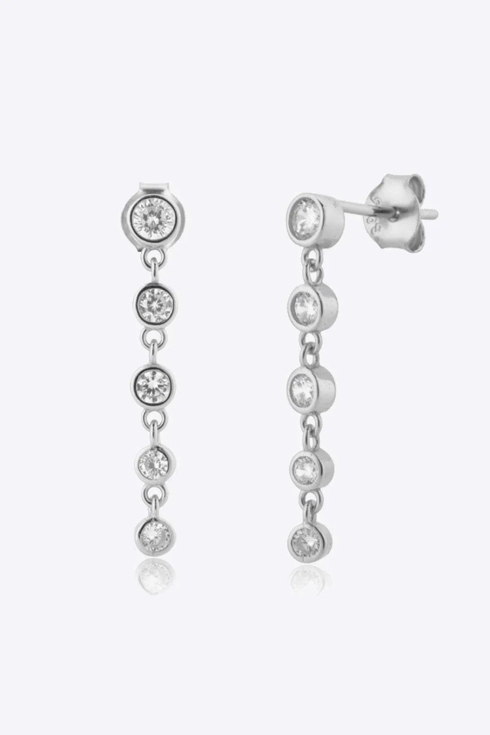 Inlaid Zircon 925 Sterling Silver Earrings Silver One Size Earrings - Tophatter Daily Deals