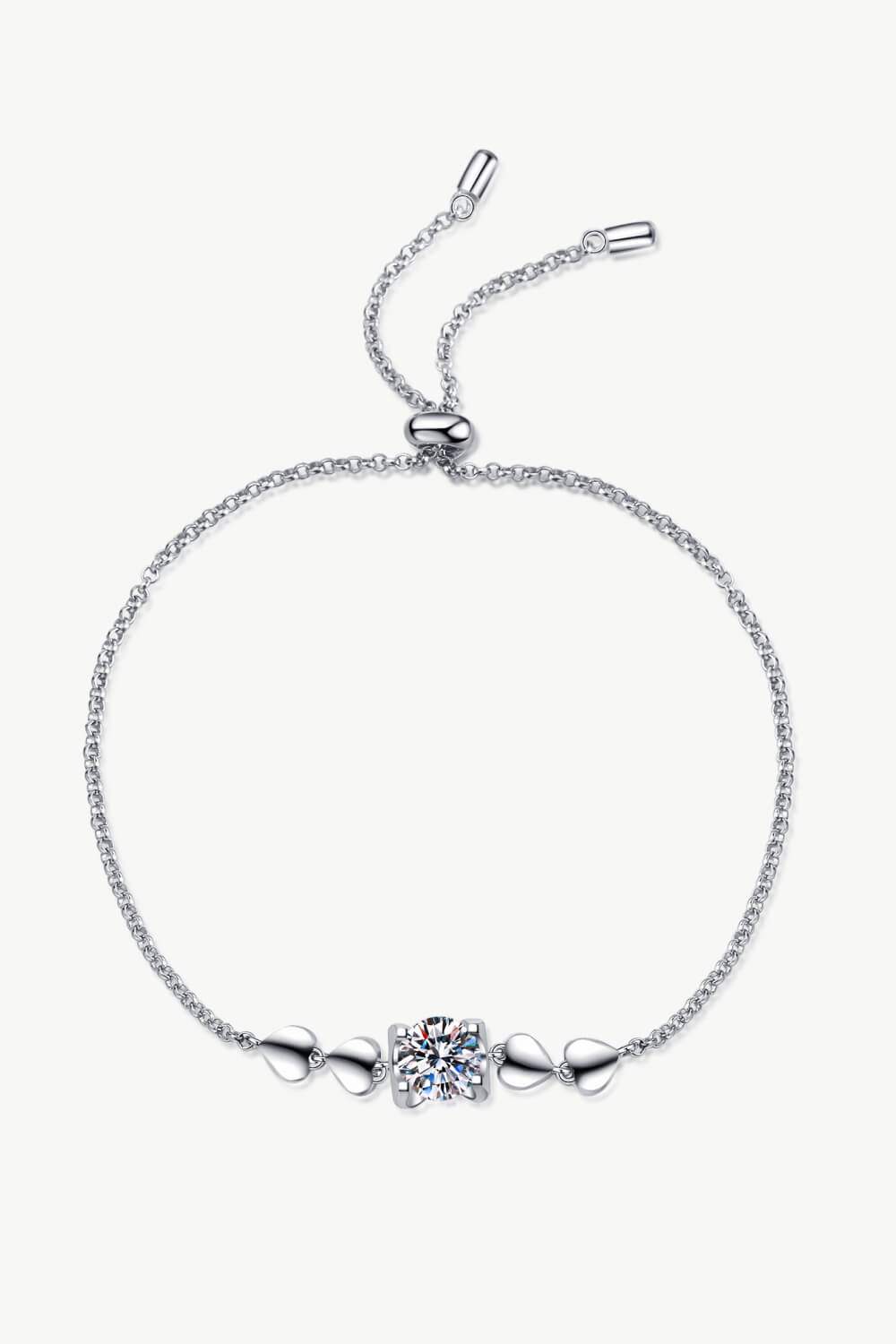 1 Carat Moissanite Heart Bracelet Moissanite - Tophatter Daily Deals