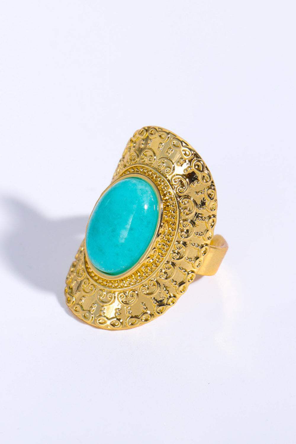 Natural Stone Copper Ring Tiffany Blue One Size Rings - Tophatter Daily Deals