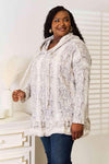 Jade By Jane Full Size Snakeskin Print Ruffle Hem Hoodie Blouses - Tophatter Daily Deals