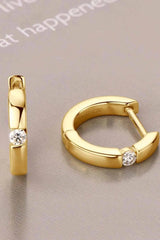 Moissanite 925 Sterling Silver Huggie Earrings Moissanite - Tophatter Daily Deals