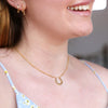 Inlaid Zircon 18K Gold-Plated U Shape Pendant Necklace Necklaces - Tophatter Daily Deals