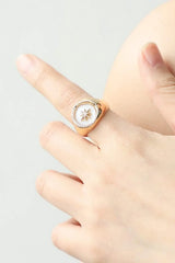 White Mother-Of-Pearl Alloy Ring Gold One Size Rings - Tophatter Daily Deals