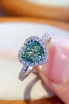 1-Carat Moissanite Heart Ring Mid Green Moissanite - Tophatter Daily Deals