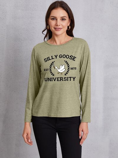 SILLY GOOSE UNIVERSITY Long Sleeve T-Shirt - Shop Exciting Products, Brands, And Tools At Tophatter. Exclusive offers. Free delivery everywhere!