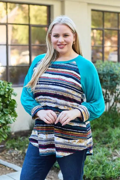 Celeste Design Full Size Striped Long Sleeve Top Blouses - Tophatter Daily Deals