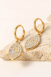 Inlaid Rhinestone Leaf Drop Earrings Earrings - Tophatter Daily Deals