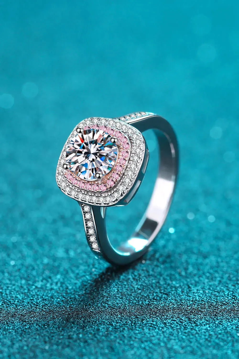 Need You Now Moissanite Ring Silver Pink Moissanite - Tophatter Daily Deals
