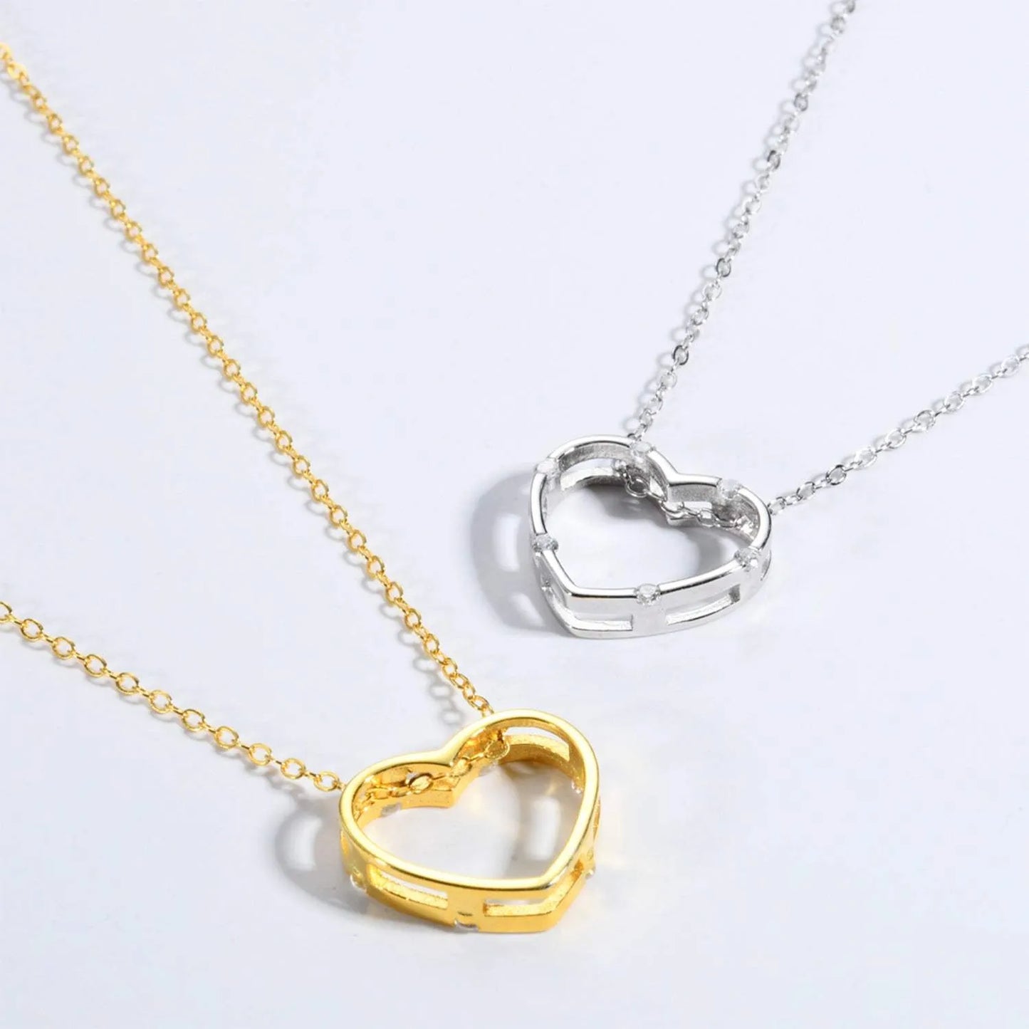 Heart Inlaid Zircon Spring Ring Closure Necklace Necklaces - Tophatter Daily Deals