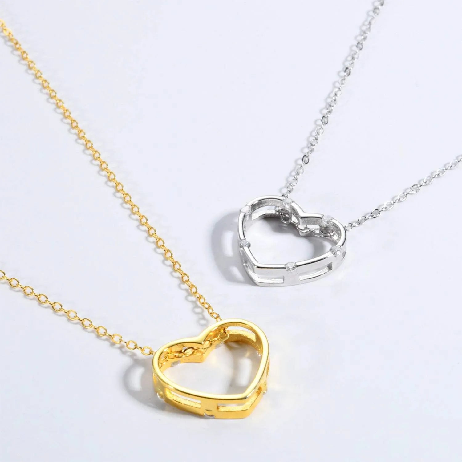 Heart Inlaid Zircon Spring Ring Closure Necklace Necklaces - Tophatter Daily Deals