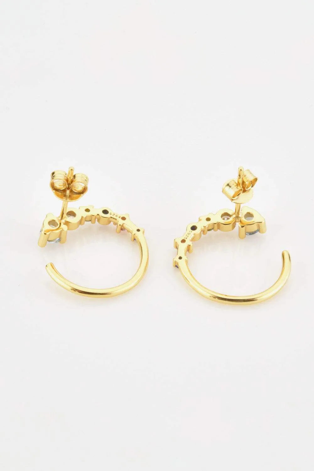 18K Gold-Plated 925 Sterling Silver C-Hoop Earrings Earrings - Tophatter Daily Deals
