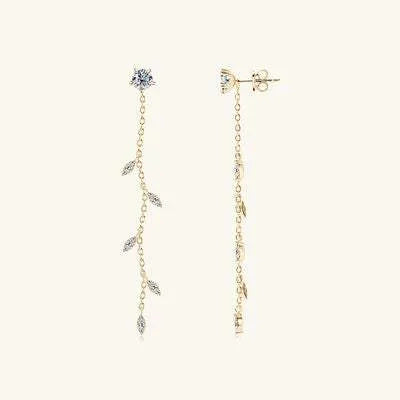 1.38 Carat Moissanite 925 Sterling Silver Leaf Earrings Moissanite - Tophatter Daily Deals