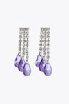 Whenever You Smile Fringe Dangle Earrings Purple One Size Earrings - Tophatter Daily Deals