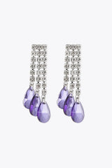 Whenever You Smile Fringe Dangle Earrings Purple One Size Earrings - Tophatter Daily Deals