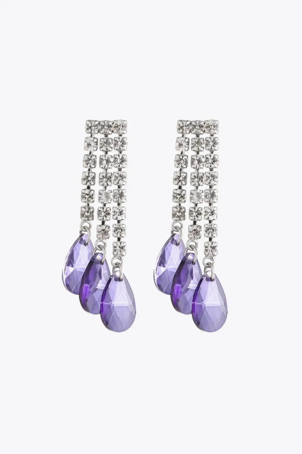 Whenever You Smile Fringe Dangle Earrings Purple One Size Earrings - Tophatter Daily Deals