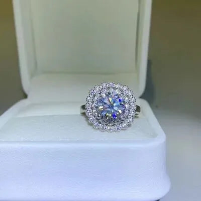 2 Carat Moissanite 925 Sterling Silver Ring Moissanite - Tophatter Daily Deals