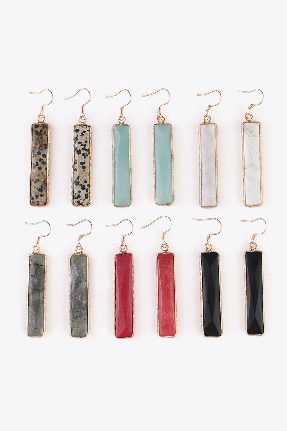 Natural Stone Drop Earrings Earrings - Tophatter Daily Deals