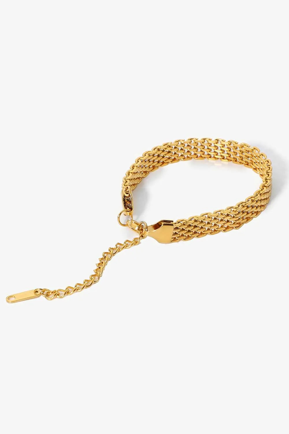 18K Gold-Plated Wide Chain Bracelet Bracelets - Tophatter Daily Deals