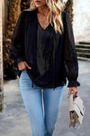 Swiss Dot Smocked Shoulder Blouse Blouses - Tophatter Daily Deals