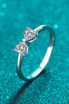 Moissanite Bow Rhodium-Plated Ring Moissanite - Tophatter Daily Deals