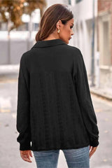 Johnny Collar Long Sleeve Blouse Blouses - Tophatter Daily Deals