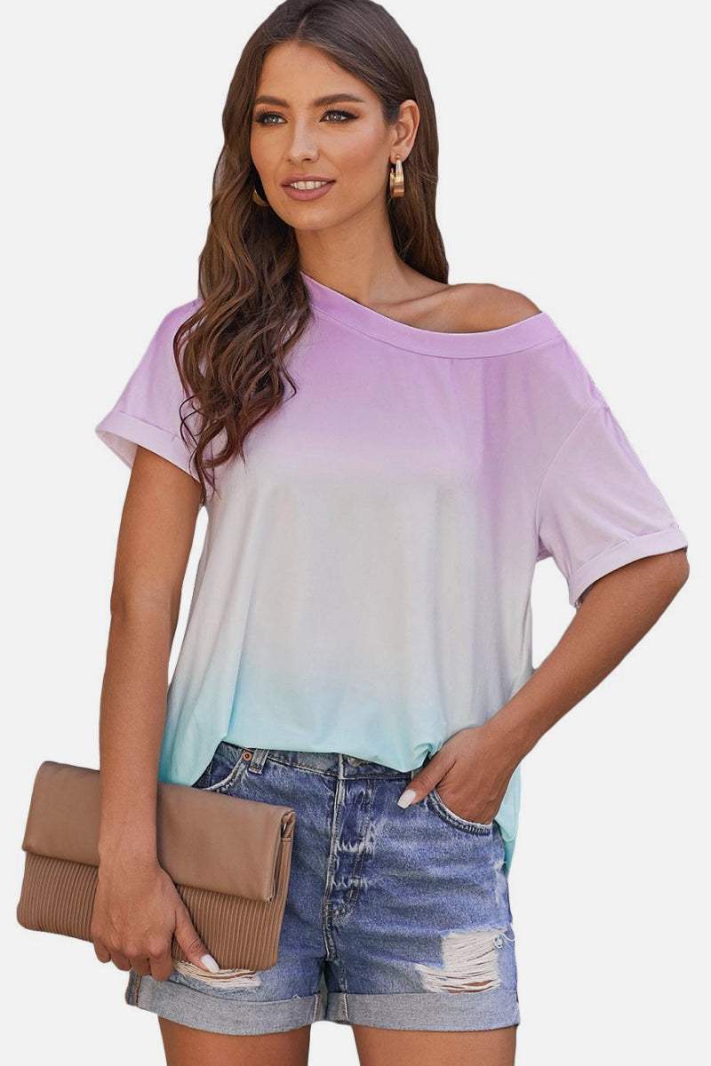 Faded Ombre T-Shirt Women's T-Shirts - Tophatter Daily Deals