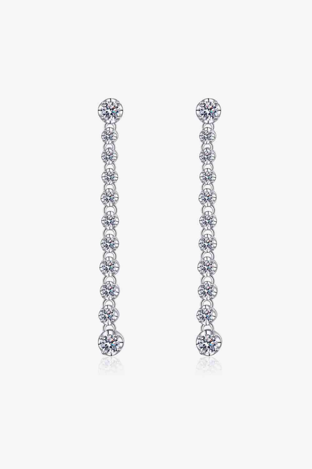 Adored 1.18 Carat Moissanite Long Earrings Moissanite - Tophatter Daily Deals