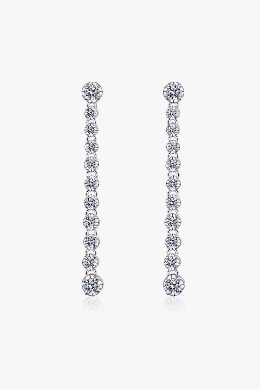 Adored 1.18 Carat Moissanite Long Earrings Moissanite - Tophatter Daily Deals