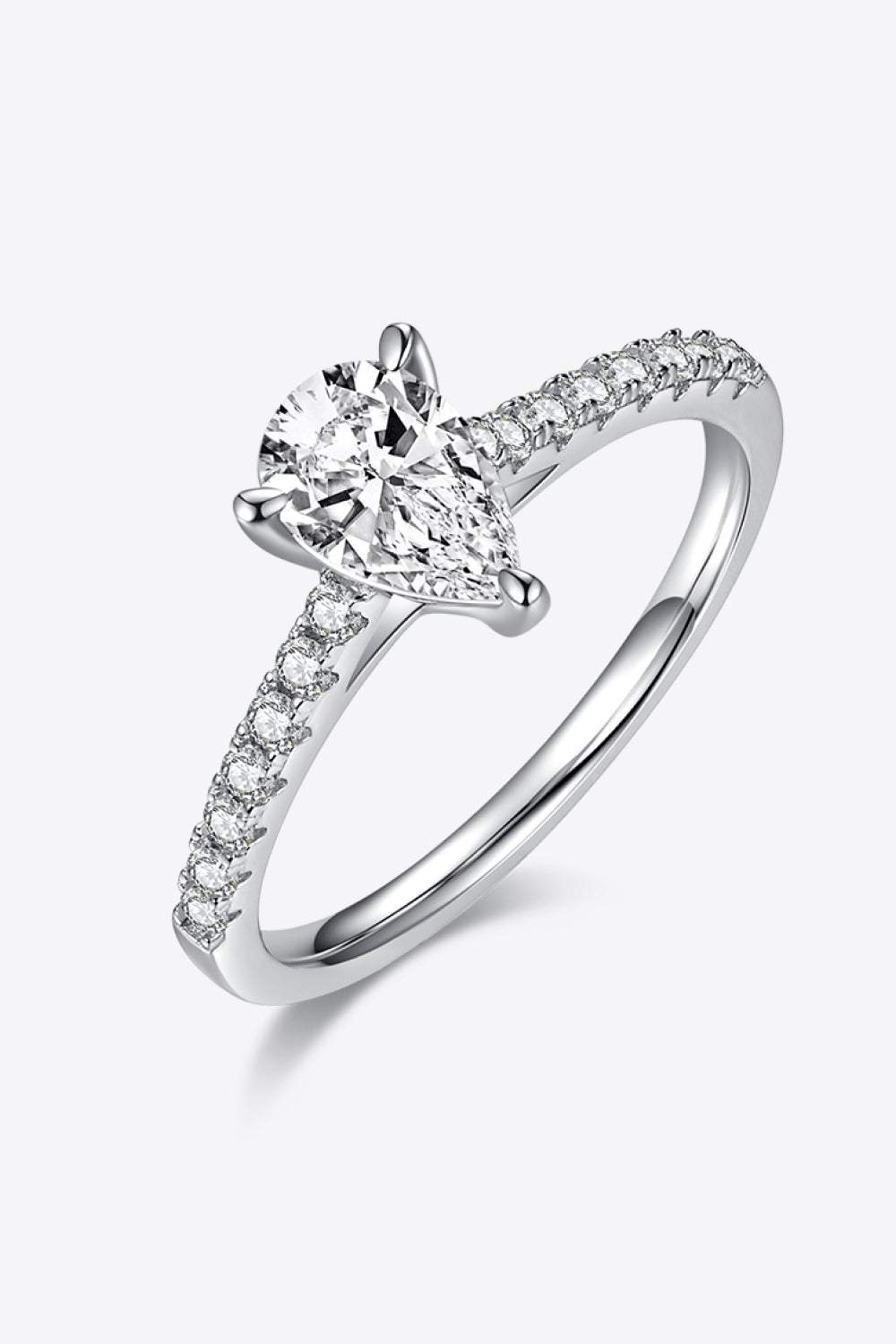 1 Carat Moissanite 925 Sterling Silver Side Stone Ring Silver Rings - Tophatter Daily Deals