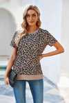 Leopard Print Short Sleeve Tee Women's T-Shirts - Tophatter Daily Deals