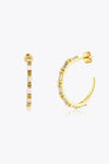 Zircon 925 Sterling Silver C-Hoop Earrings White One Size Earrings - Tophatter Daily Deals