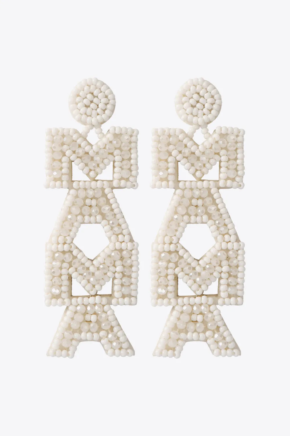 Fashion Beaded Earrings White One Size Earrings - Tophatter Daily Deals