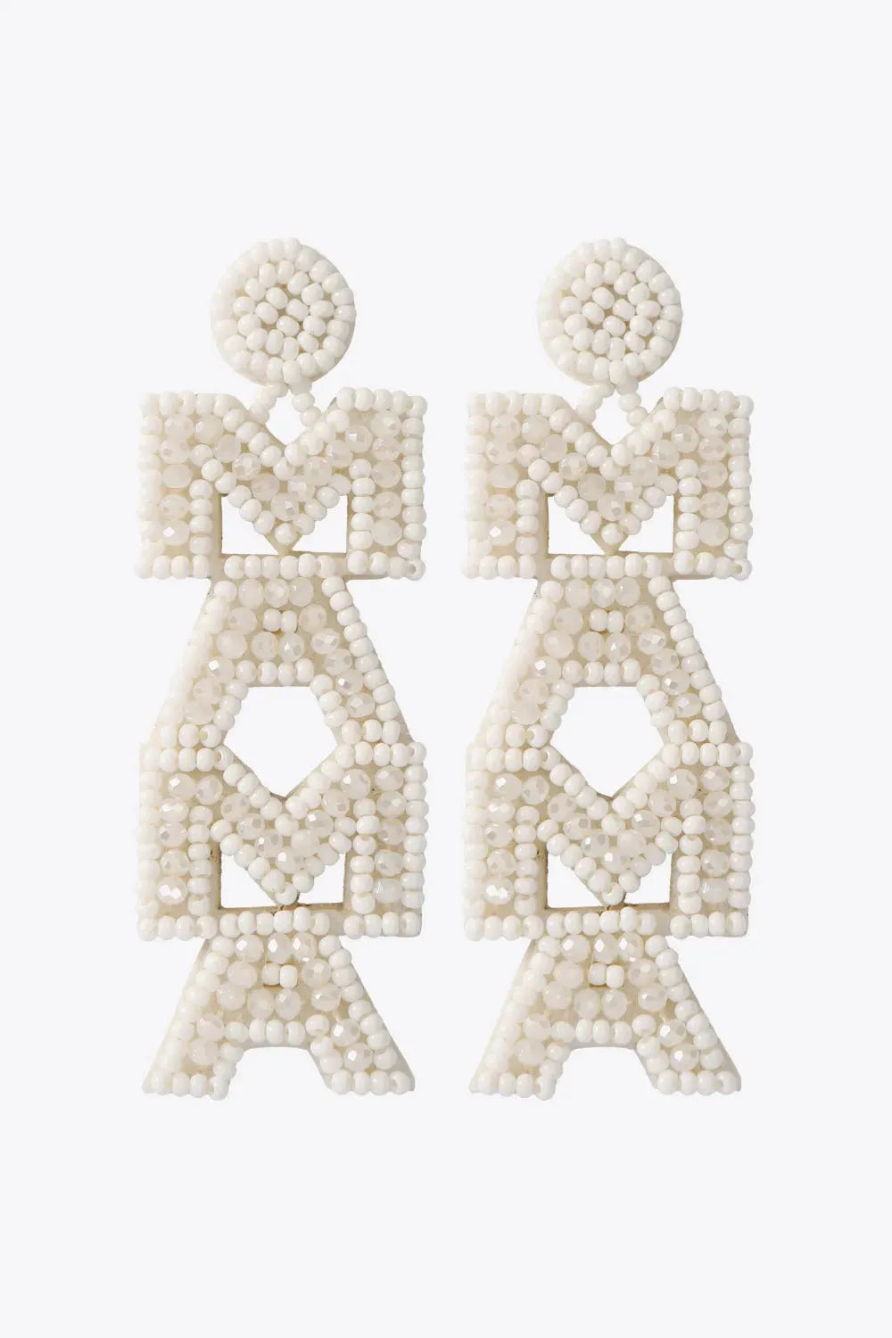 Fashion Beaded Earrings White One Size Earrings - Tophatter Daily Deals