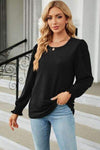 Round Neck Long Sleeve T-Shirt Women's T-Shirts - Tophatter Daily Deals