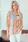 Floral V-Neck Babydoll Blouse Blouses - Tophatter Daily Deals