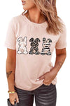 Easter Bunny Graphic Cuffed Tee Shirt Women's T-Shirts - Tophatter Daily Deals