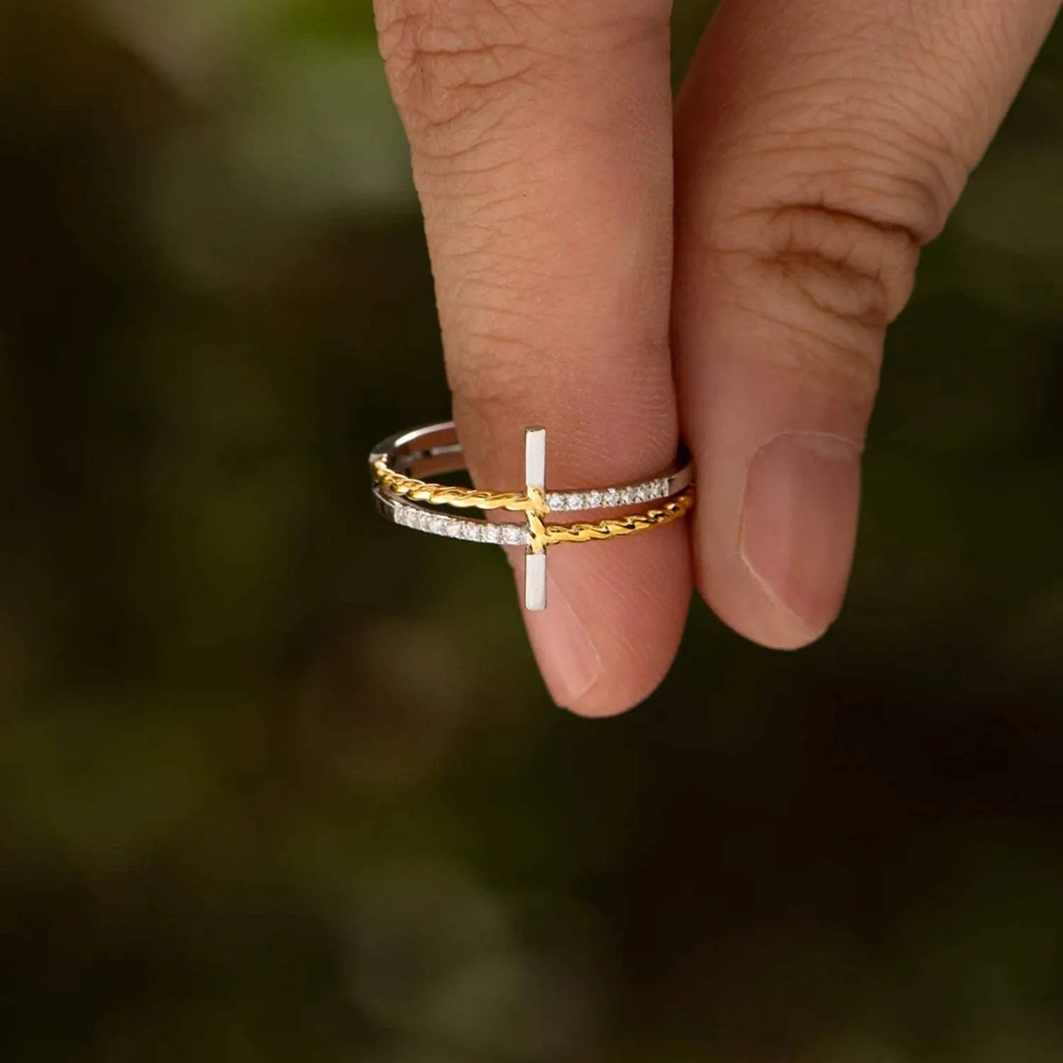 Cross Zircon 925 Sterling Silver Ring Rings - Tophatter Daily Deals