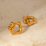 Lip 18K Gold-Plated Stud Earrings Earrings - Tophatter Daily Deals