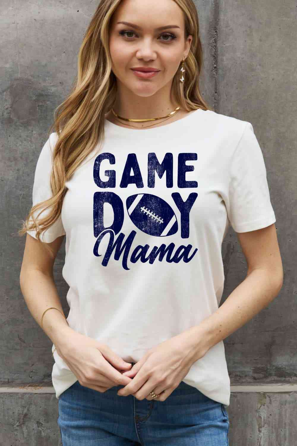 Simply Love Full Size GAMEDAY MAMA Graphic Cotton Tee Women's T-Shirts - Tophatter Daily Deals