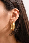 Hammered Stainless Steel Hoop Earrings Earrings - Tophatter Daily Deals